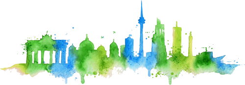 Aquarel-Skyline Berlin - werbeartikel ab werk im Prenzlauer Berg Aquarel-Skyline Berlin - werbeartikel ab werk im Prenzlauer Berg